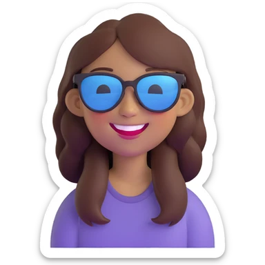 girl with a big cute smile and sunglasses sticker