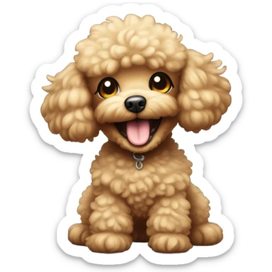 Toy poodle smiling face sticker
