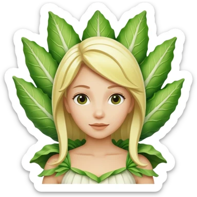 Femme blonde 👩🏼 déguisée en costume d’endive géante  sticker