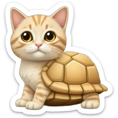Chaton sur tortue sticker
