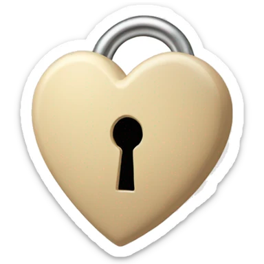 beige heart-shaped lock and key sticker