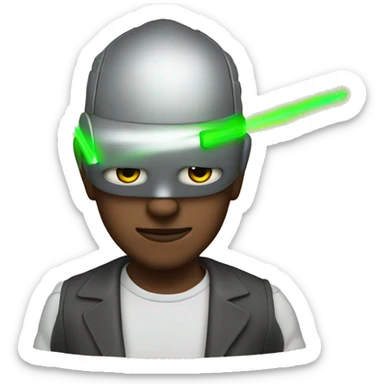 Sharp with a laser beam coming out of it forehead ￼ sticker