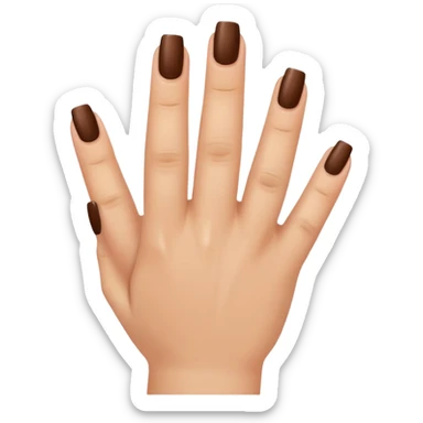 brown nails on a hand sticker