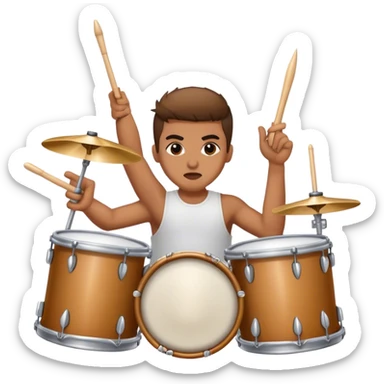 Drummer dodging a bullet sticker