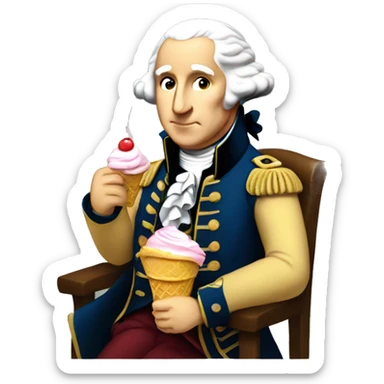 george washington eating ice cream sticker