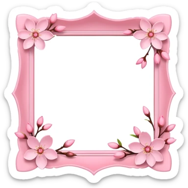 pink photo frame of a blossom sticker