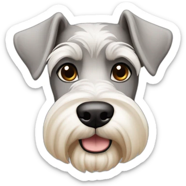 white gray to caramel schnauzer alike breed with black nose and up ears sticker