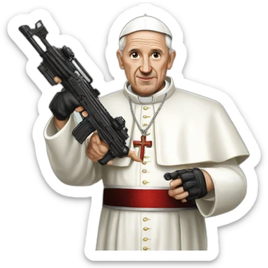 Pope-machinegun sticker