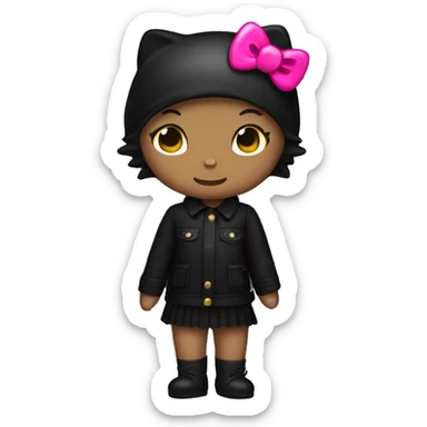 Hello kitty in black Outfit sticker