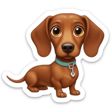 brown weiner dog sticker