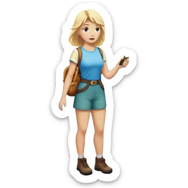 mountain 2 crossroads trails with rocks  two trails—one illuminated,, and one in darkness, representing reaction with a back of a blonde woman choosing the lighter path  sticker