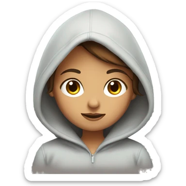 A girl with brown short hair and brown eyes Reading a book in a hoodie sticker