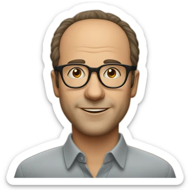 A man in glasses with receding hairline who loves theater sticker