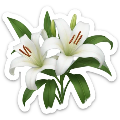 White lilies  sticker