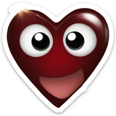 dark red heart with sparkle sticker