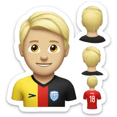Blond Footballer with number 18 in red kit  sticker