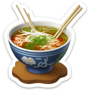 Spicy bowl of Vietnamese pho sticker