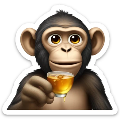 Monkey taking a shot sticker