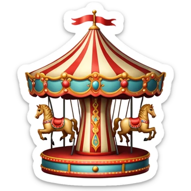 Vintage circus carousel sticker