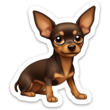 Russian-toy-terrier-full-brown sticker