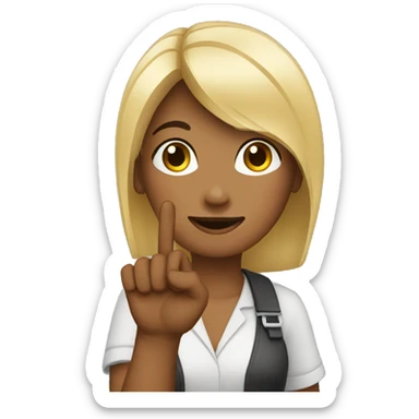 A Girl trader showing 3 fingers sticker