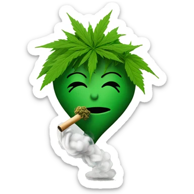 Jamaican with weed, blowing smoke in the shape of a heart sticker