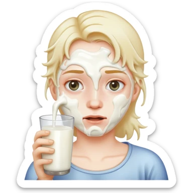 lots of milk on face sticker