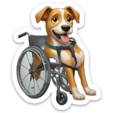 street dog in wheelchair sticker