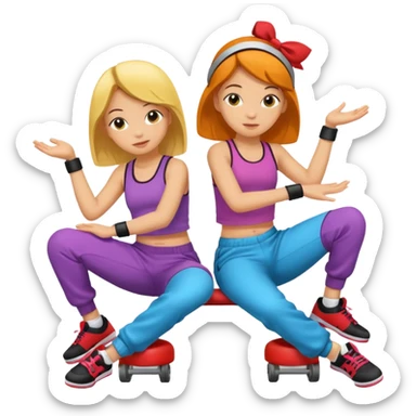 2 girls sitting in breakdance ride sticker
