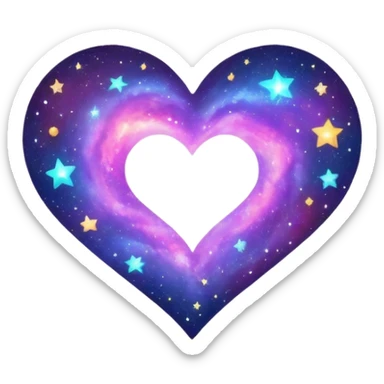 heart emoji galaxy stars sticker