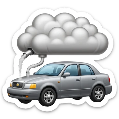 smoke coming out of a car silencer  sticker
