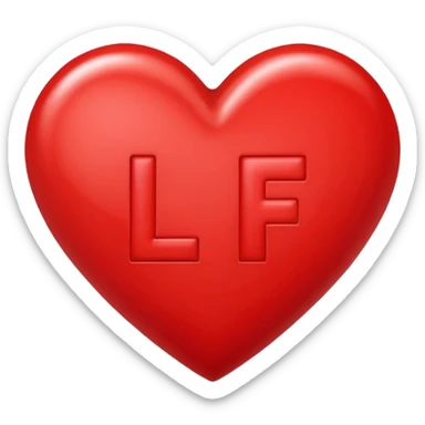 The letters l + f in a heart sticker