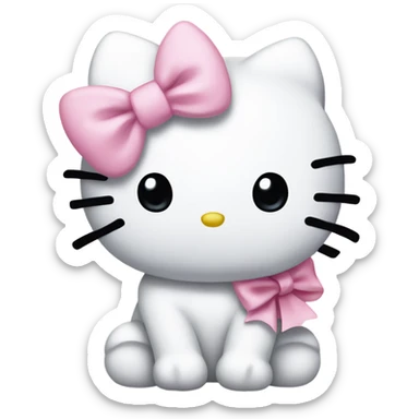 hello kitty with a light pink bow sticker