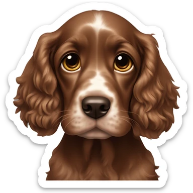 Full brown cocker spaniel puppy sticker