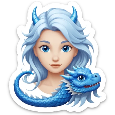 White girl dragon sticker