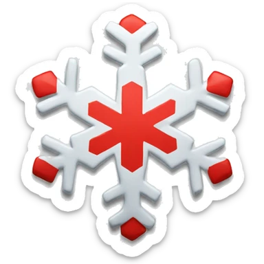 Make a snowflake with a Red Cross across it sticker