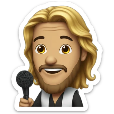 Arabic standup comedian with mic long hair  sticker