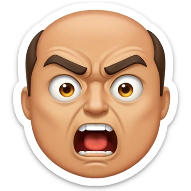 a man yelling, the word shut up sticker