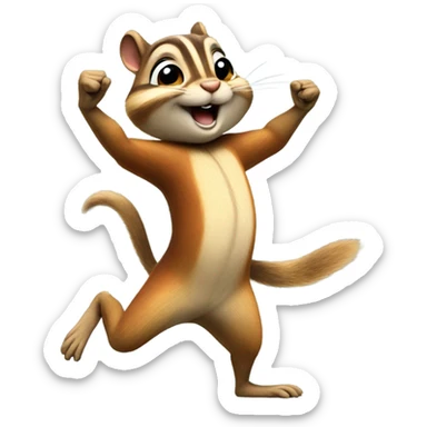 Chipmunk doing the robot dance  sticker