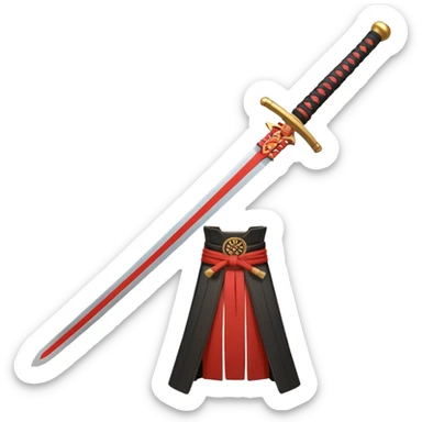 samurai training wooden sword sticker
