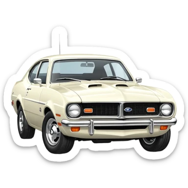 1970 white ford maverick sticker