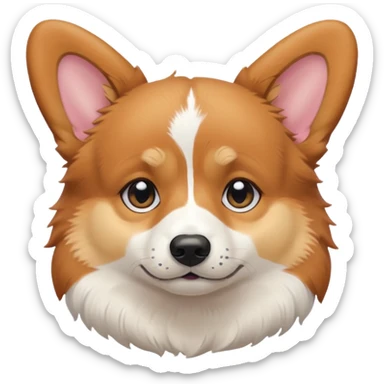 tri-color corgi with tears sticker