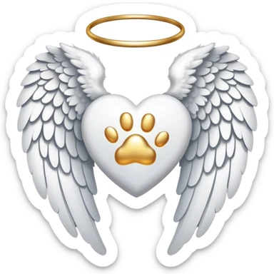 paw print with angel wings sticker