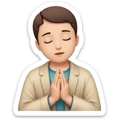 Person praying and talking to God, spiritual connection sticker