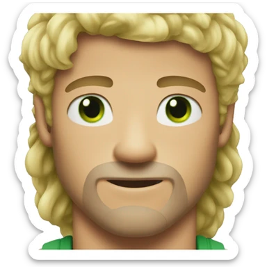 Man with blonde hair green eyes and huge muscles sticker