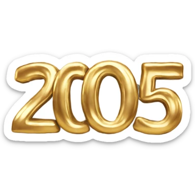 2025 gold text with fireworks sticker