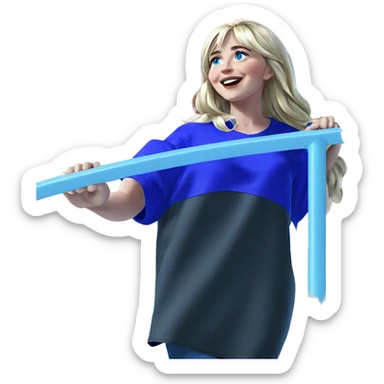 blonde girl with blue eyes sticker