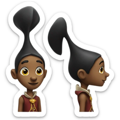 black pinocchio with long nose sticker