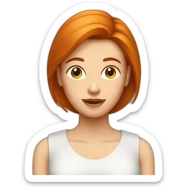Femme rousse au carre droit sticker