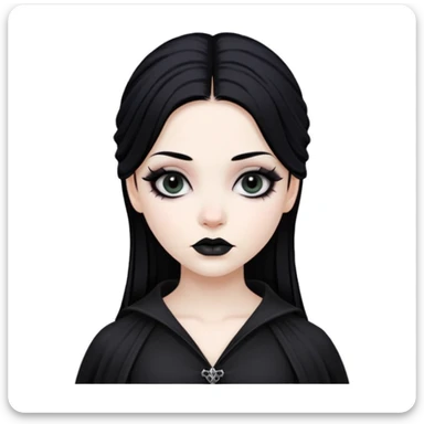 a slightly dark-haired girl in the Gothic style with black hair  sticker